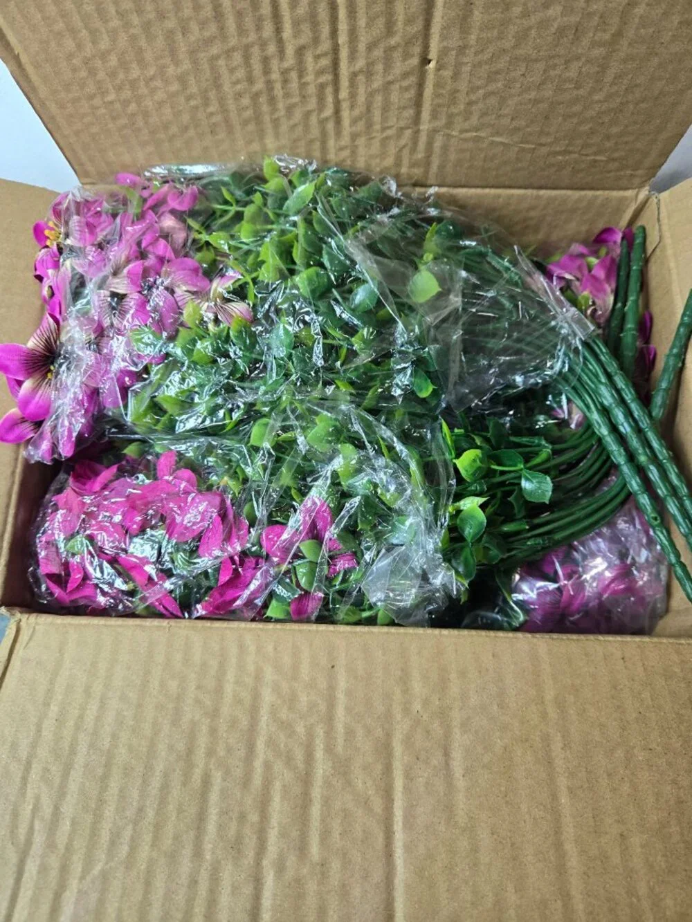 Homsunny Artificial Outdoor Flowers Pink with Wheat Grass  Patio/Porch Decor